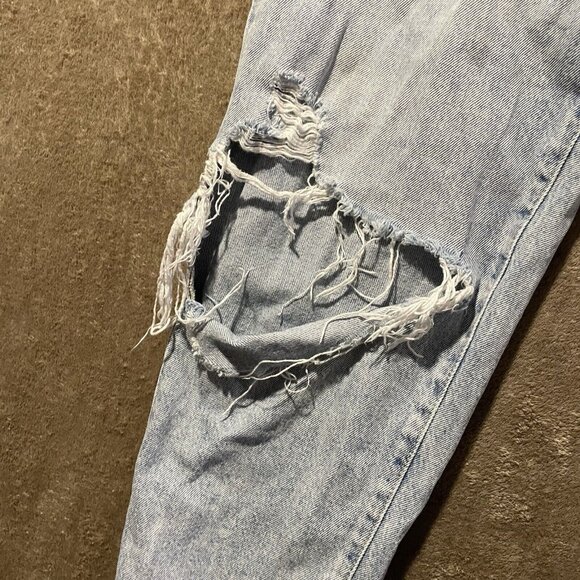 & Denim By H&M Jeans Women Sz 4 Loose Mom Ultra High Waist Ankle Length Distress - Picture 8 of 11